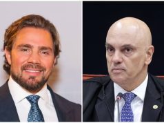 banqueiro Daniel Vorcaro e ministro Alexandre de Moraes em montagem de duas fotos