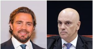 banqueiro Daniel Vorcaro e ministro Alexandre de Moraes em montagem de duas fotos
