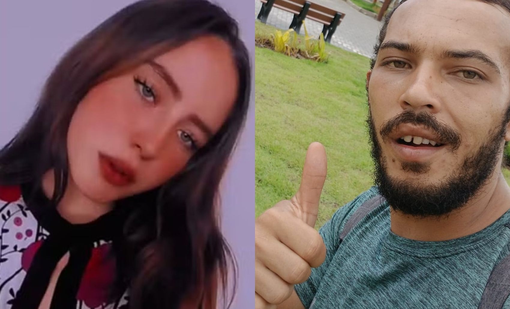 Manuela Vieira Matos Silva e Lucas Santos Lima em montagem de duas fotos