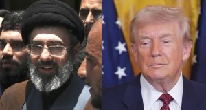 Mojtaba Khamenei e Donald Trump em montagem de duas fotos