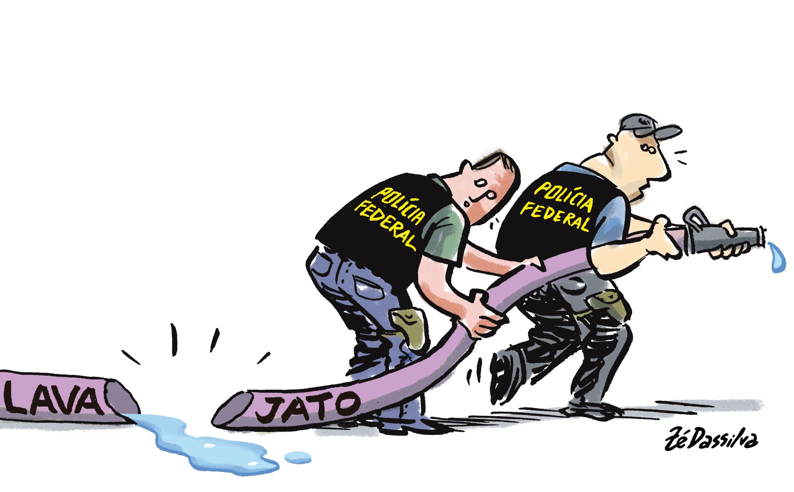 Charge ironiza o fim da Lava Jato, em 2020