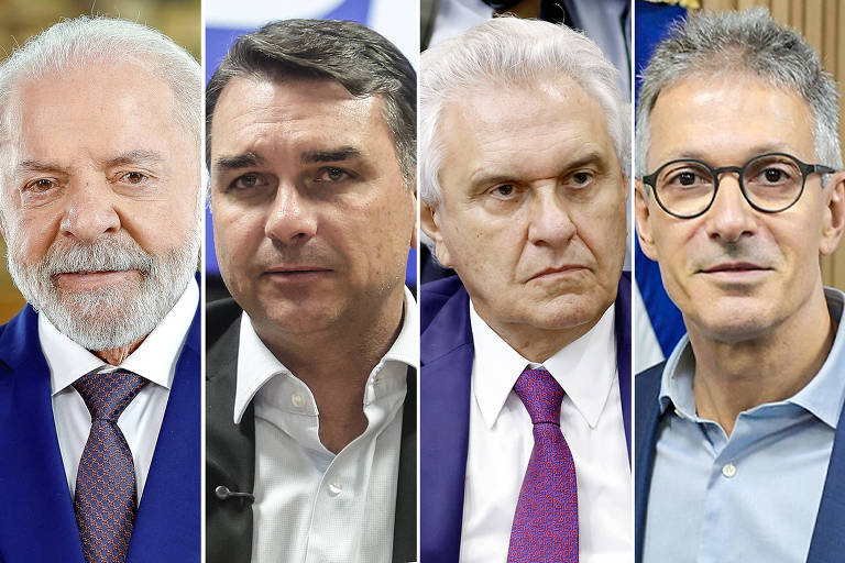 Rejeição de Flávio Bolsonaro e Lula são as maiores, acompanhadas de Caiado e Zema.