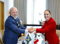 Cláudia Sheinbaum, a direita, elogiou a iniciativa do Pix brasileiro como uma das melhores no combate a lavagem de dinheiro