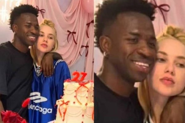 Climão? Virginia surge de cara fechada ao lado de Vini Jr. em festa surpresa