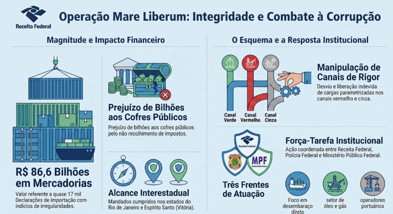 Diagrama da Receita Federal sobre a Operação Mare Liberum