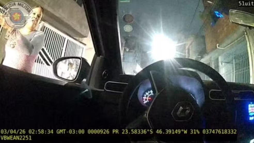 Registro feito por câmera corporal