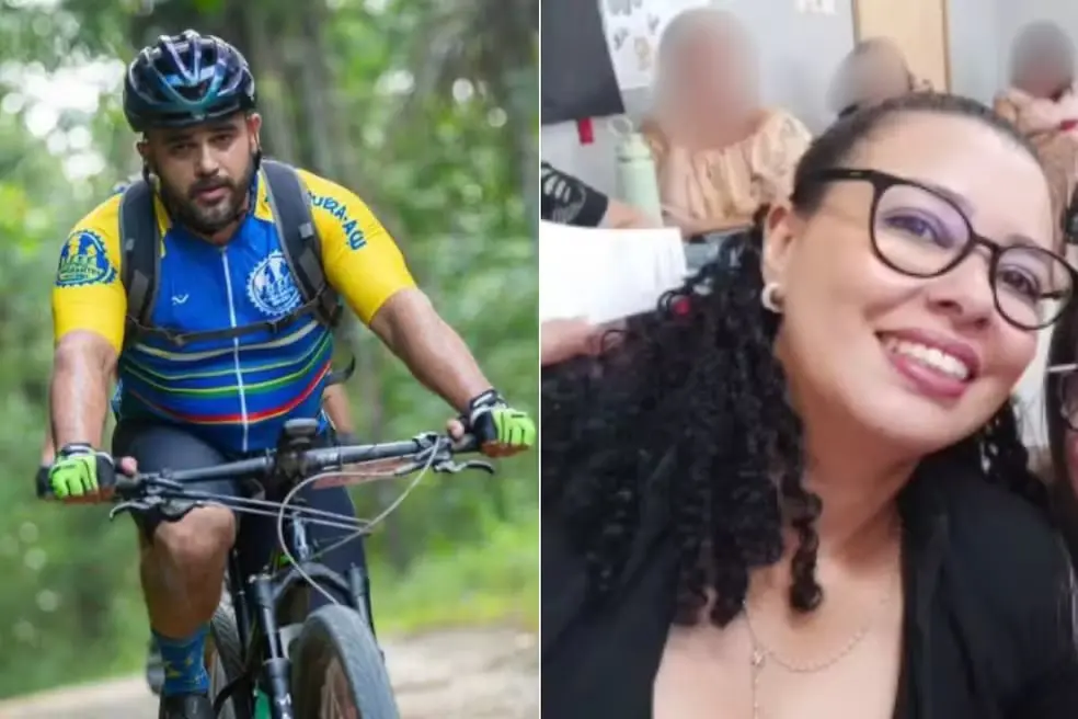 A esquerda, Jacemir Barbosa Bueno de Almeida; a direita, Elisângela Barbosa de Almeida