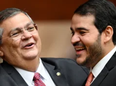O atual ministro Flávio Dino, e o advogado geral da União, Jorge Messias, em foto de 2023.
