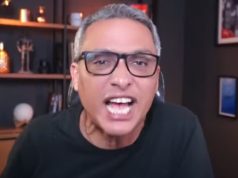 deputado federal Gustavo Gayer (PL-GO) gritando para a câmera, de óculos de grau e camiseta preta