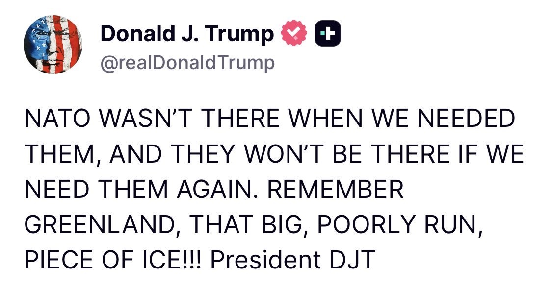 Print de post feito por Trump