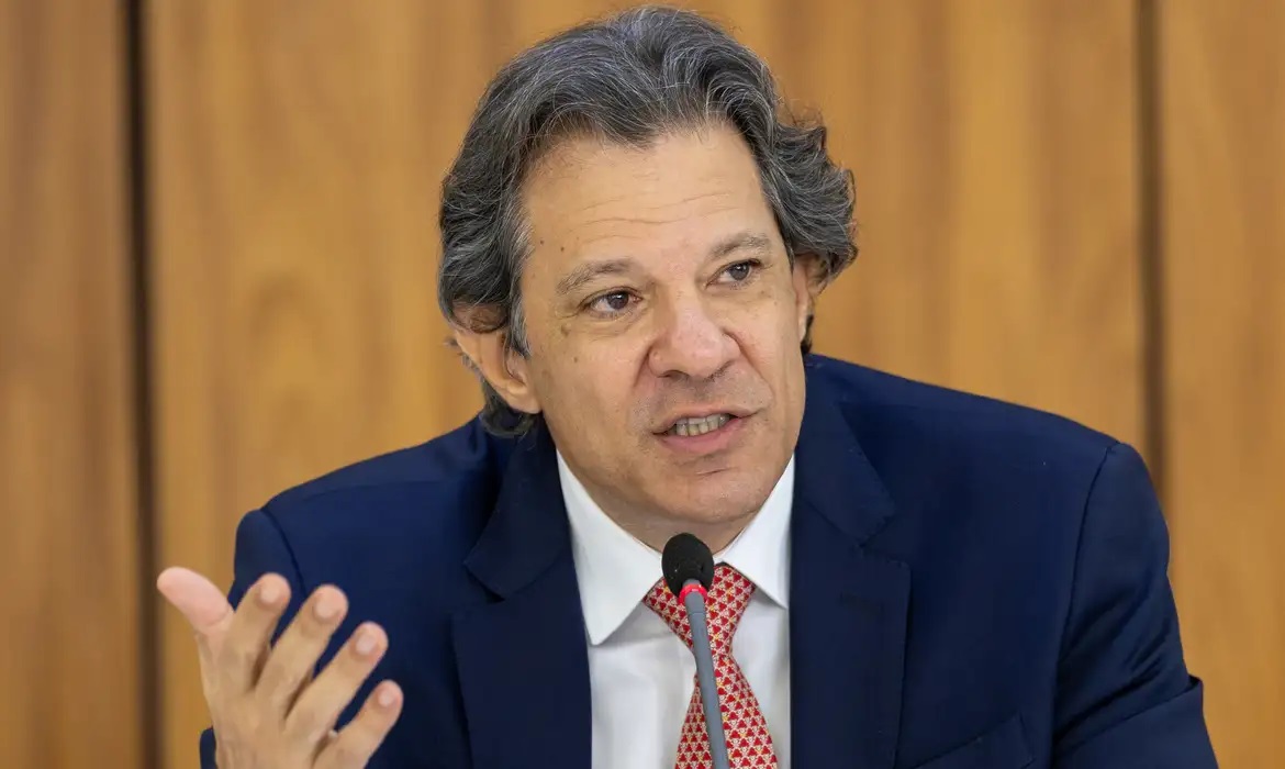 pré-candidato ao governo de São Paulo, o ex-ministro da Fazenda Fernando Haddad (PT), falando