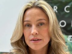 Luana Piovani em close, séria, de cabelo solto, olhando para a câmera