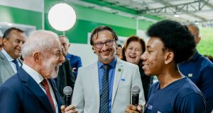 O presidente Lula em evento em Sorocaba