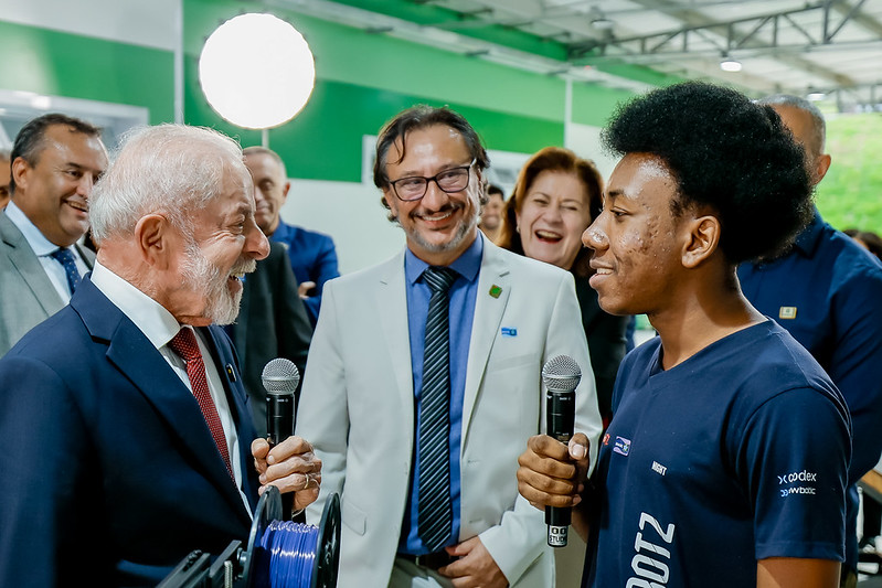 O presidente Lula em evento em Sorocaba
