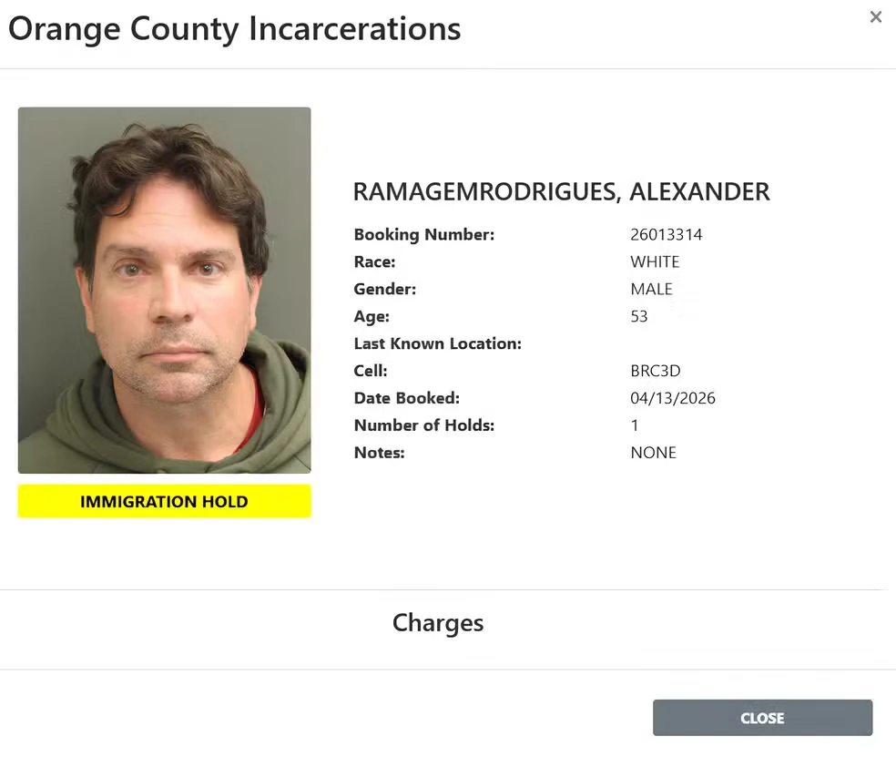 O "mugshot" do ex-deputado federal Alexandre Ramagem, com status que define que ele possa ser transferido.