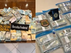 Montante de dinheiro recolhido durante busca e apreensão da Operação Mare Liberum