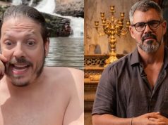 Fabio Porchat e Juliano Cazarré em montagem de duas fotos