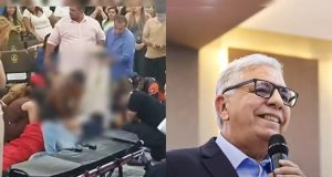 O prefeito de Vitorino Freire, no Maranhão, Ademar Alves Magalhães (União Brasil), em montagem de duas fotos