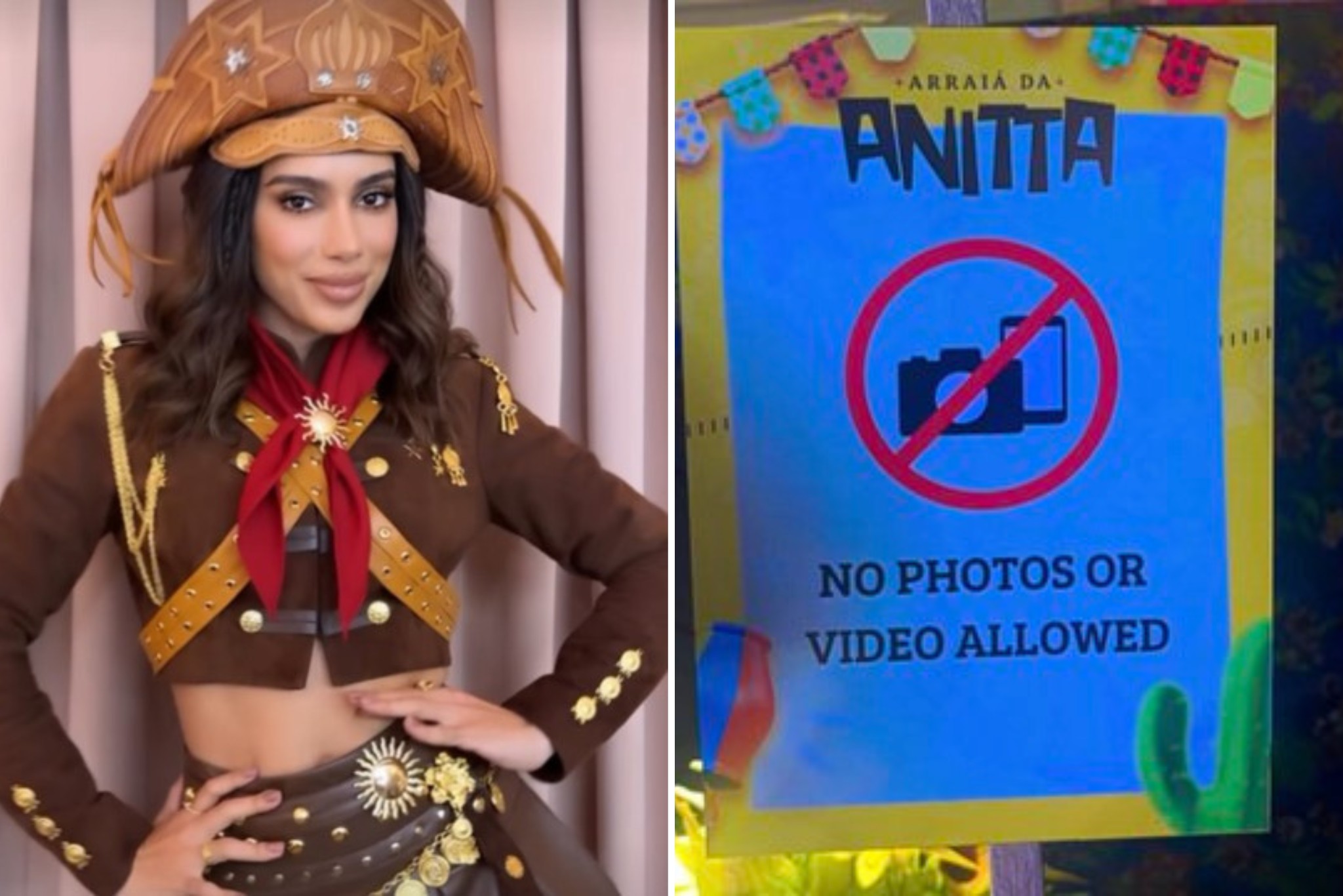 Aviso sobre proibição de fotos e vídeos no Arraiá da Anitta