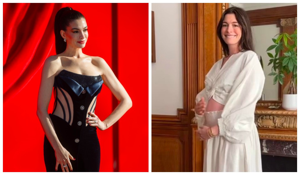 Anne Hathaway de vestido branco em vídeo no Instagram