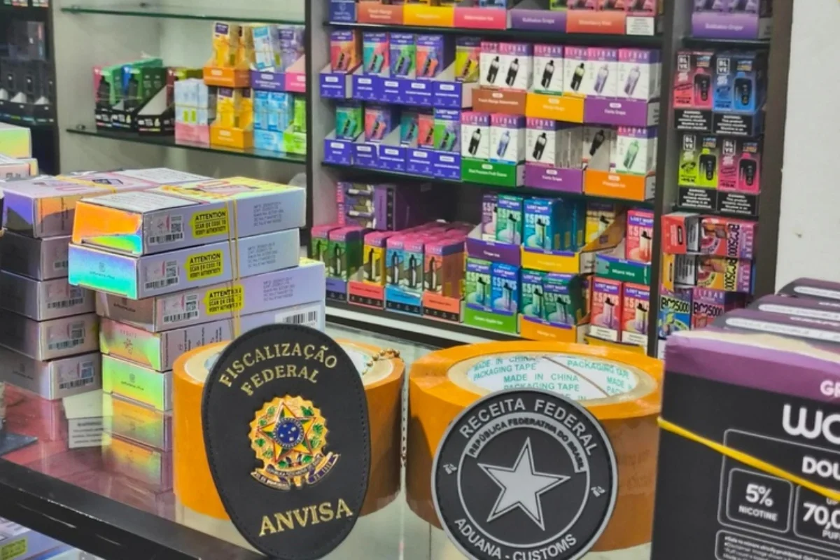 Cigarros eletrônicos apreendidos em operação da Anvisa