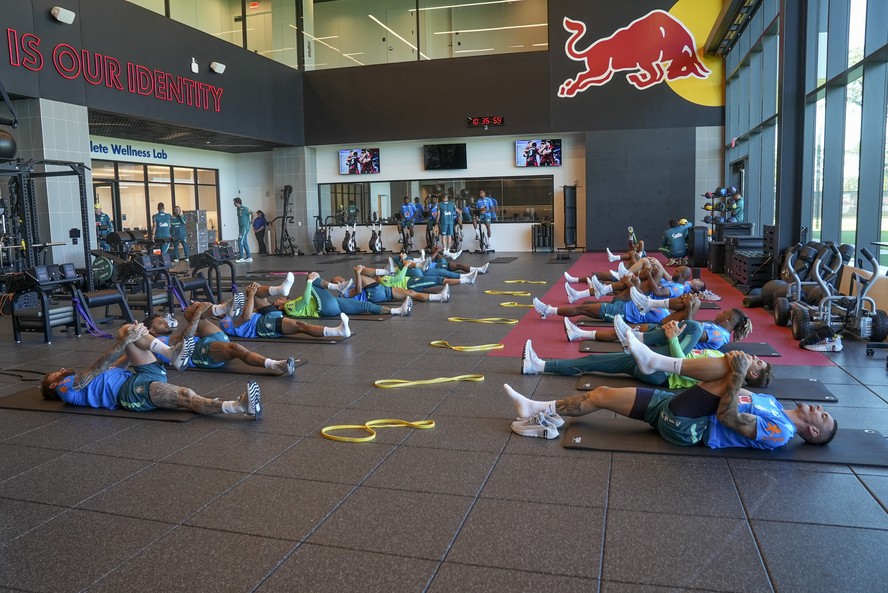 Estrutura da seleção brasileira no centro de treinamento em Nova Jersey