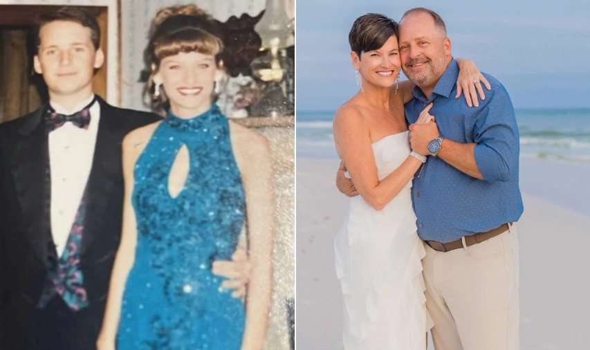 Michael e Amanda Cincinati juntos em duas fases da vida