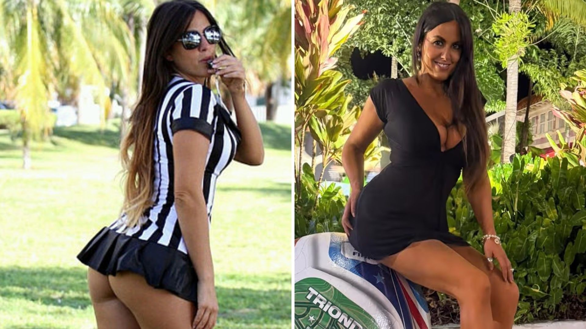 Claudia Romani em Miami Beach com decoração da Copa do Mundo 2026