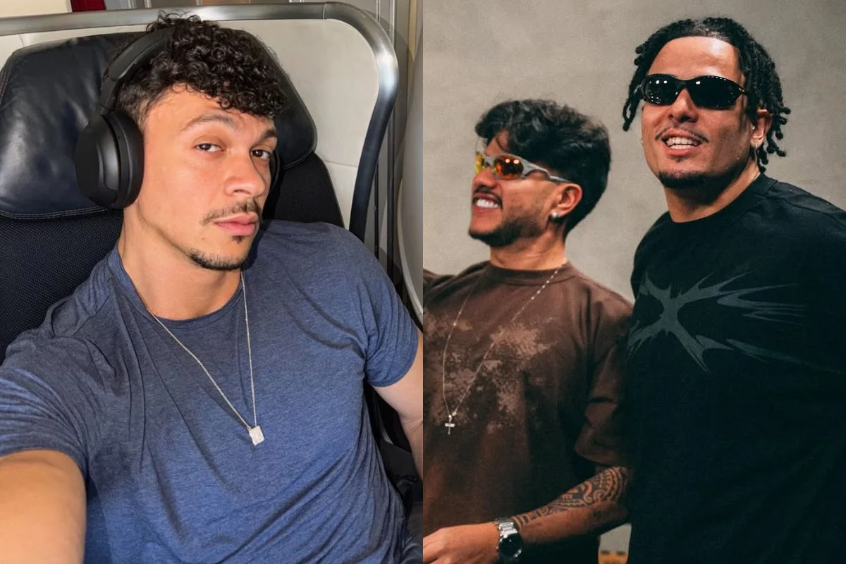 Júlio Cocielo ao lado de Igão e Mítico, do PodPah
