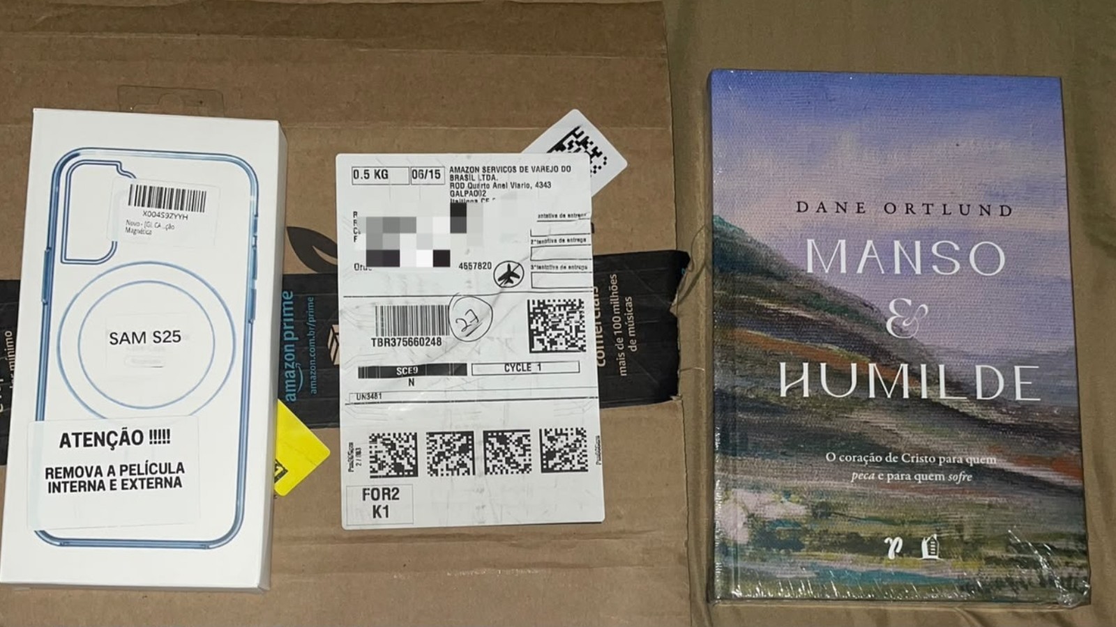 Livro e capinha recebidos por estudante no lugar de celular