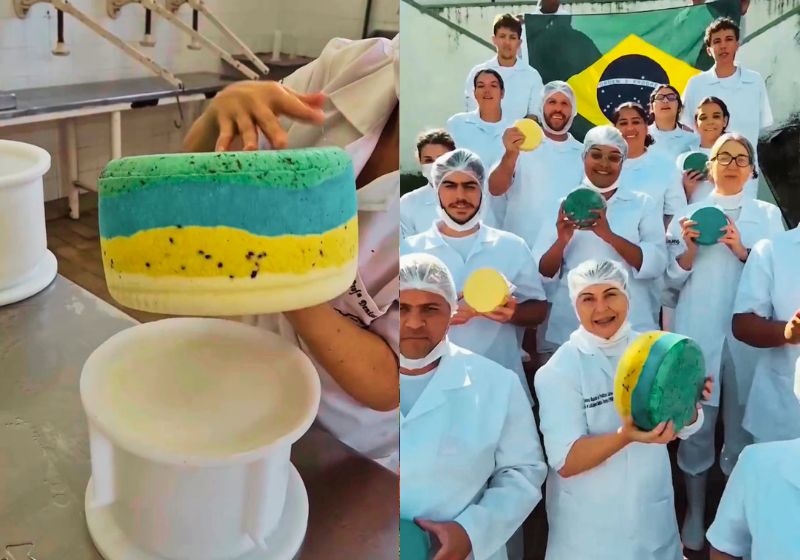 Queijo verde e amarelo criado por estudantes em Minas Gerais