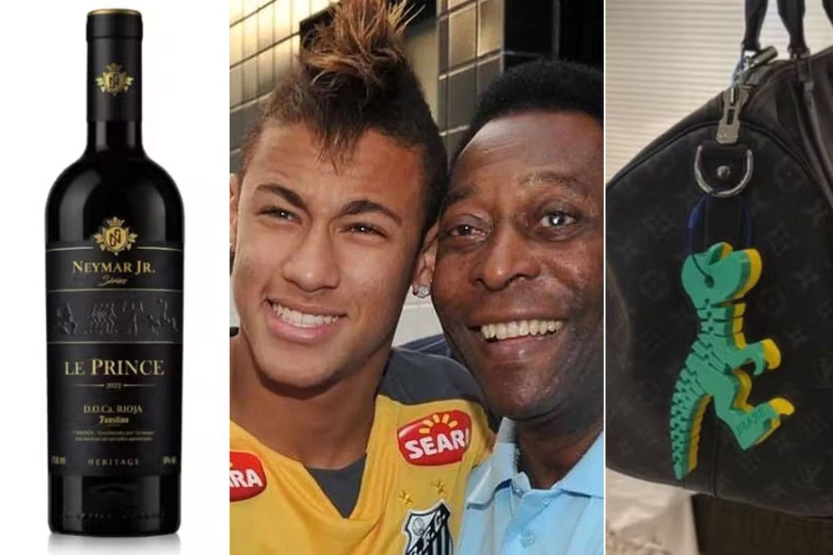 Neymar, Pelé, garrafas de vinho e dinossauros colecionáveis
