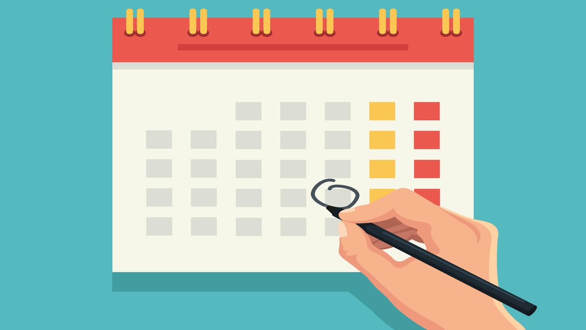 Calendário com elementos ligados às férias escolares