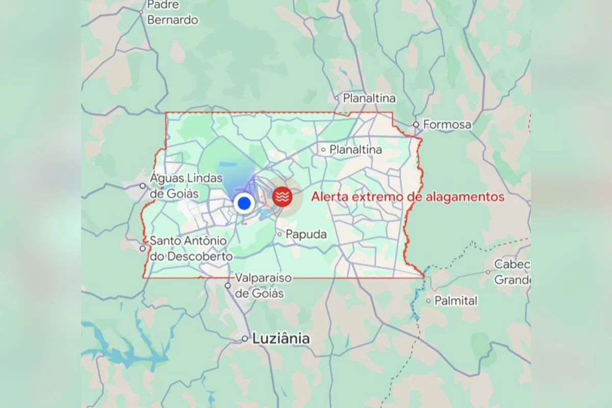 Interface do Google Maps em área urbana