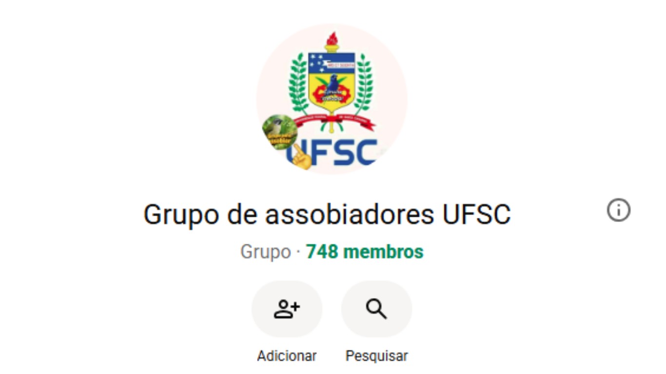 Grupo de assobiadores da UFSC em aplicativo de mensagens