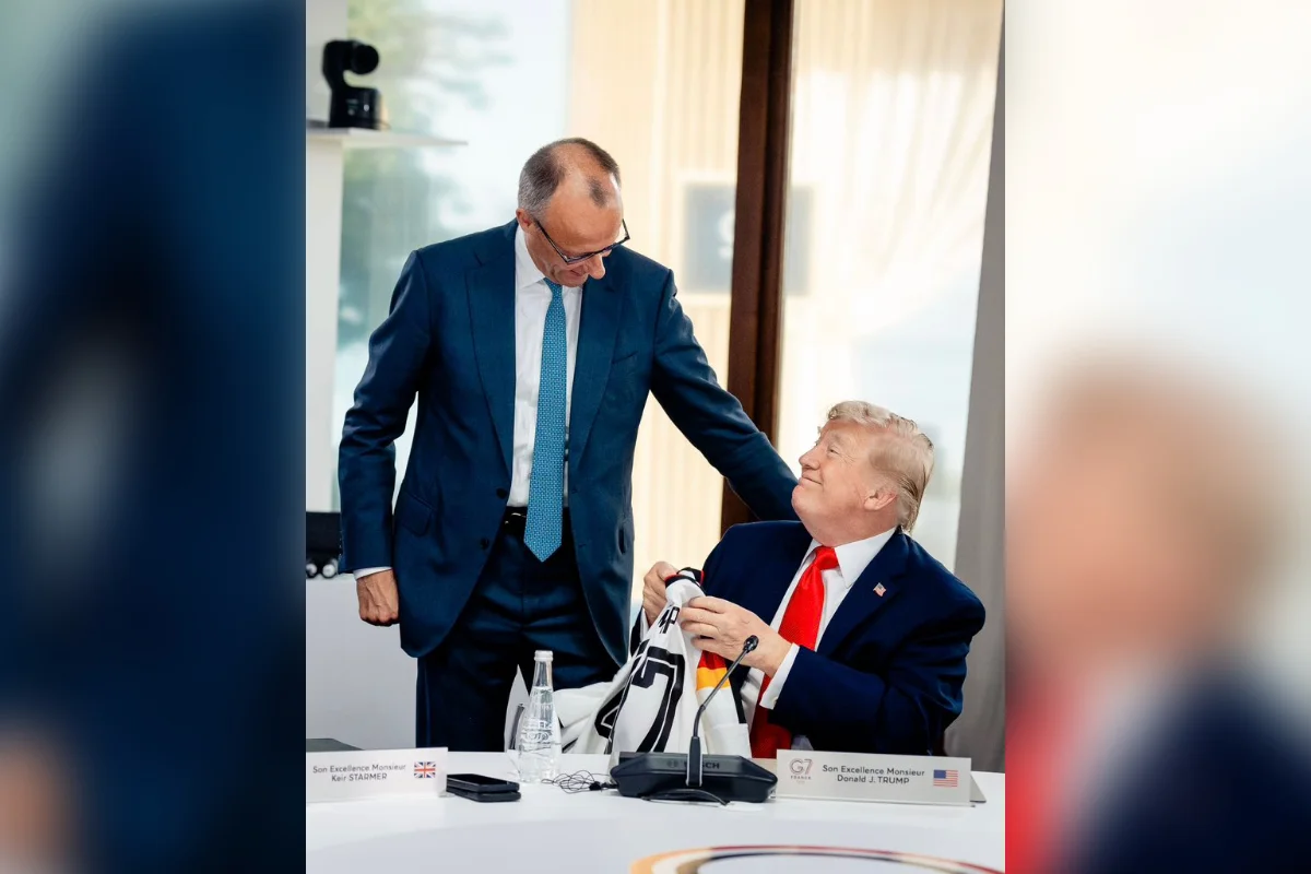 Donald Trump e Friedrich Merz lado a lado