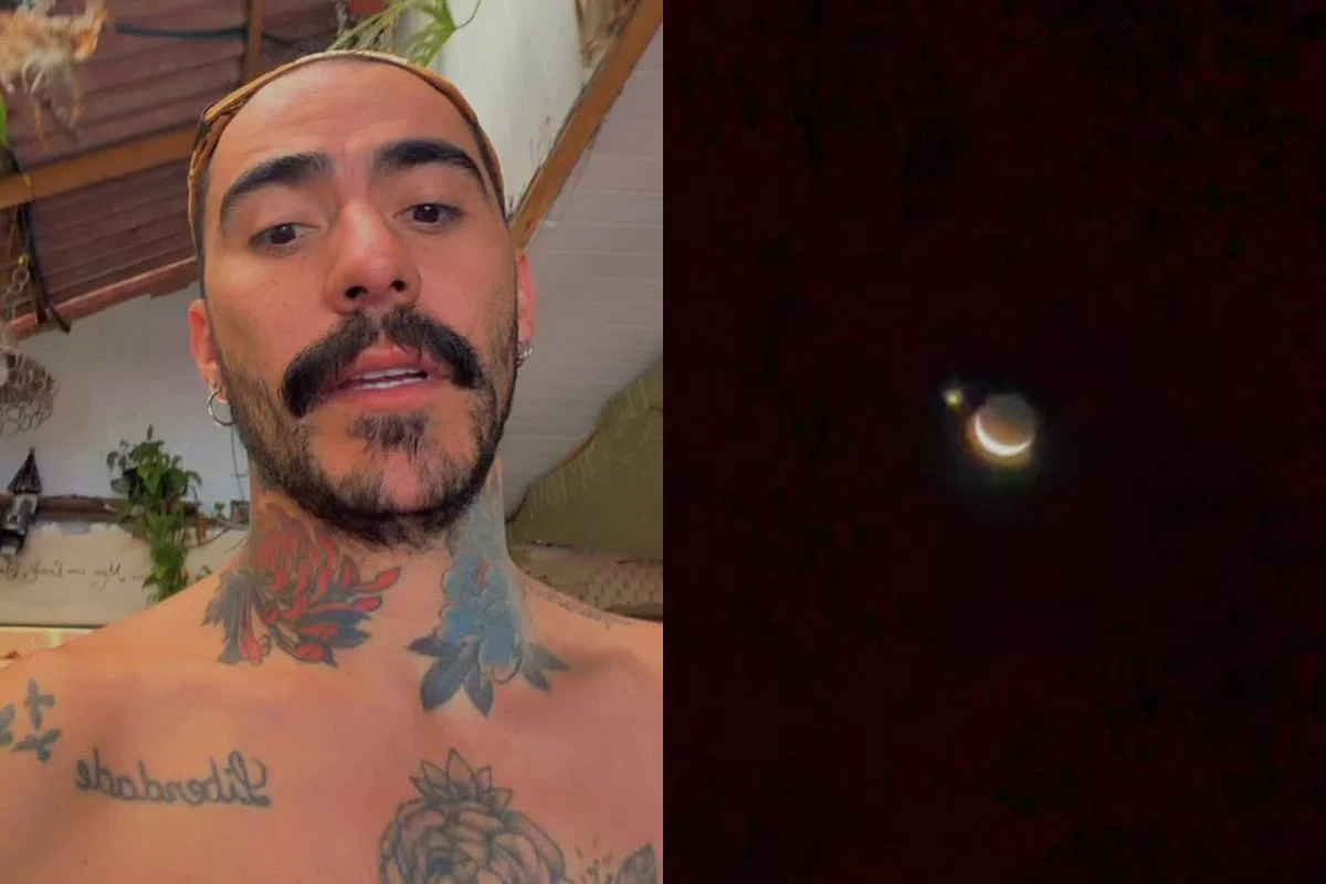 Lua crescente e Vênus no céu noturno