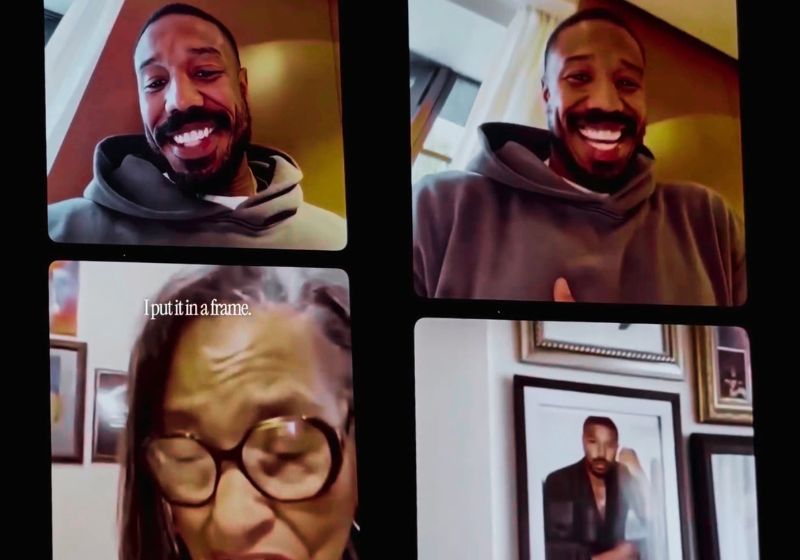 Michael B. Jordan e Mary em chamada de vídeo
