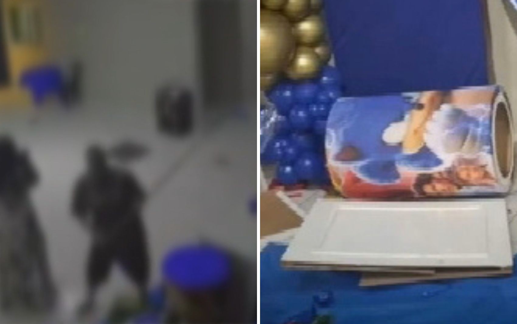 Decoração de festa infantil danificada em Aparecida de Goiânia
