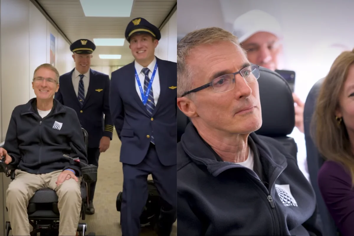 Rob L. e Daniel L. em publicação da United Airlines no Instagram