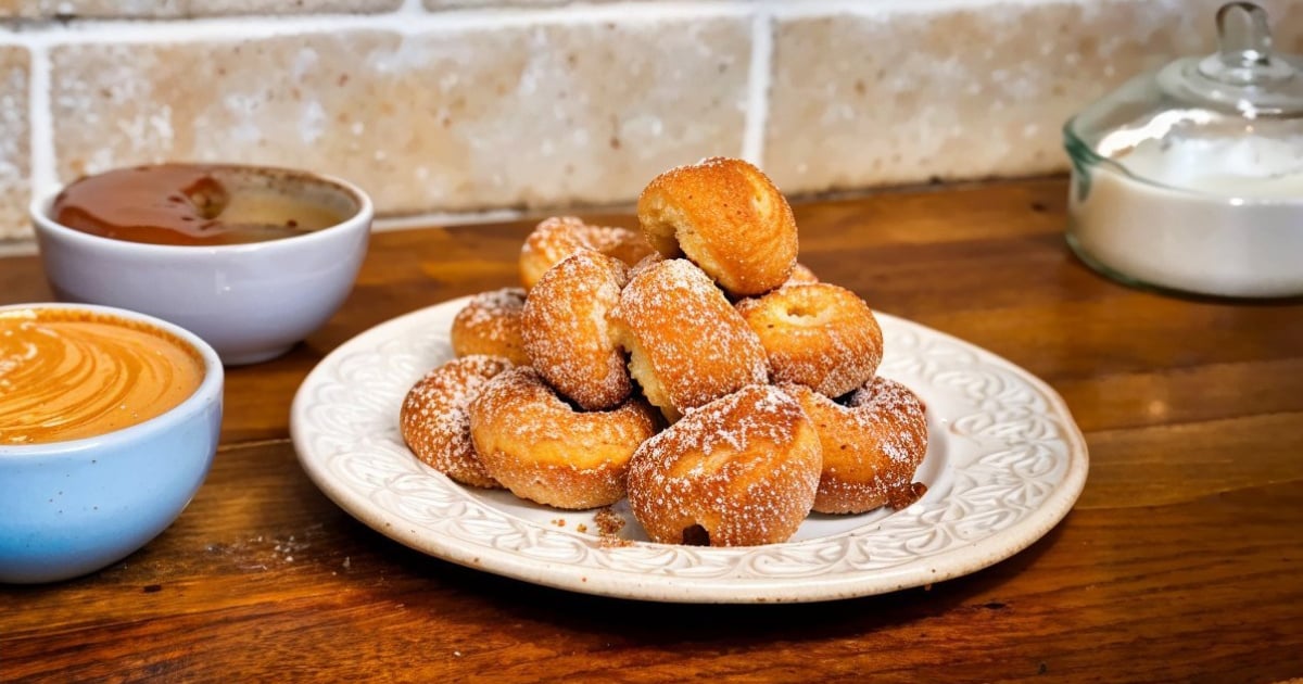 Bolinho de chuva com açúcar e canela