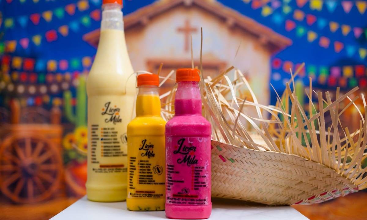 Garrafas de licor artesanal para dietas sem lactose e sem açúcar