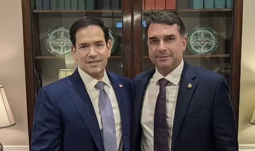 Marco Rubio e Flávio Bolsonaro