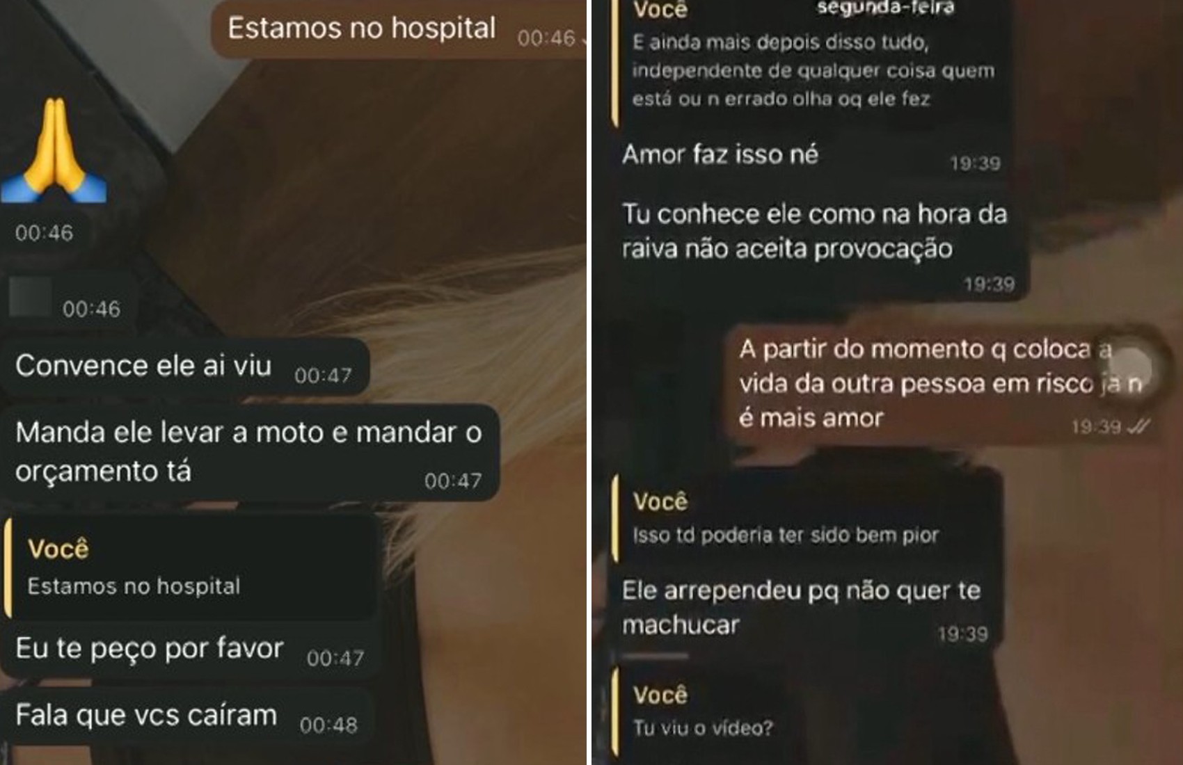 Conversa de WhatsApp atribuída à mãe do suspeito de atropelamento em Patrocínio Paulista