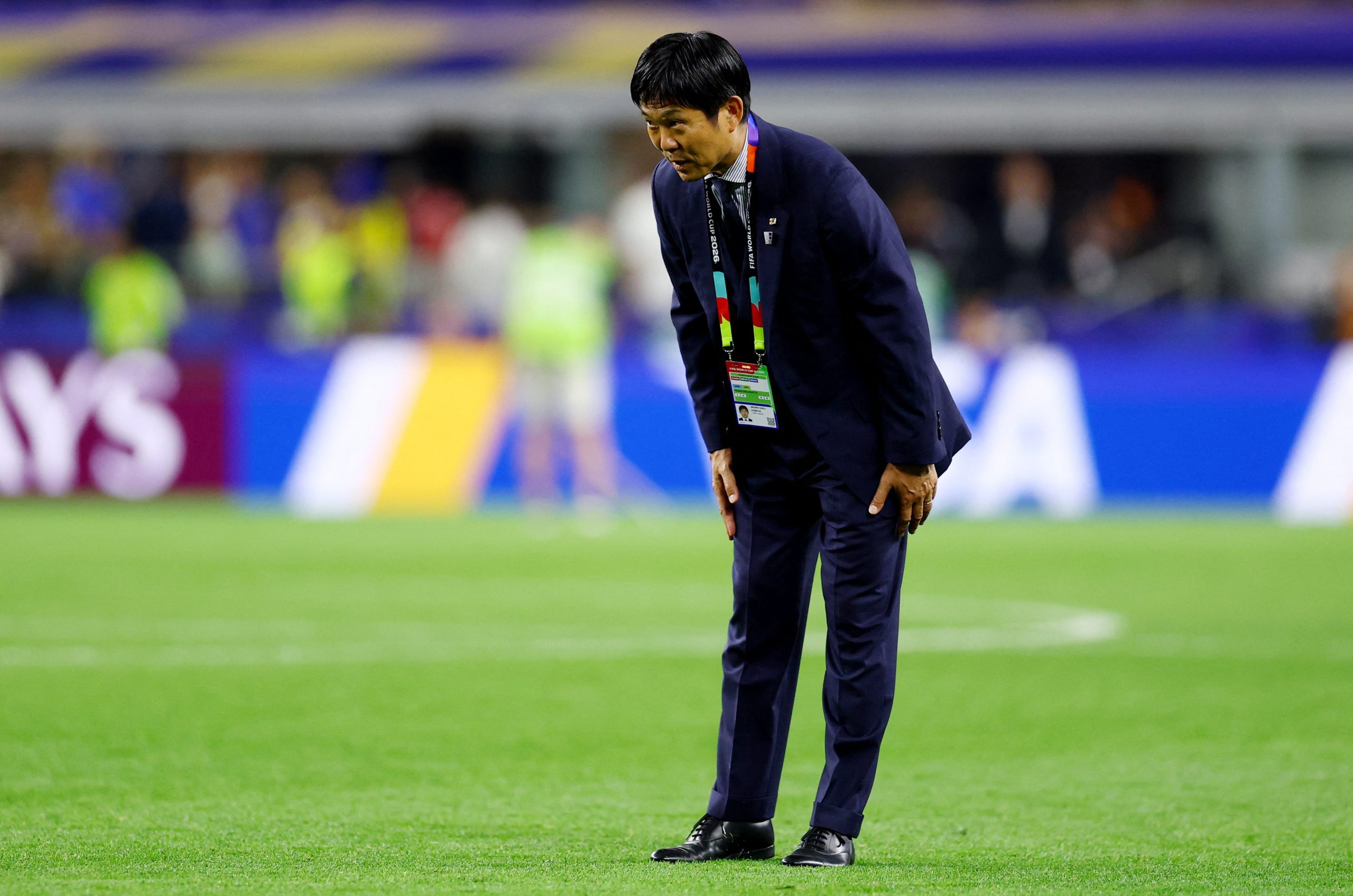 Hajime Moriyasu durante Brasil x Japão na Copa do Mundo 2026