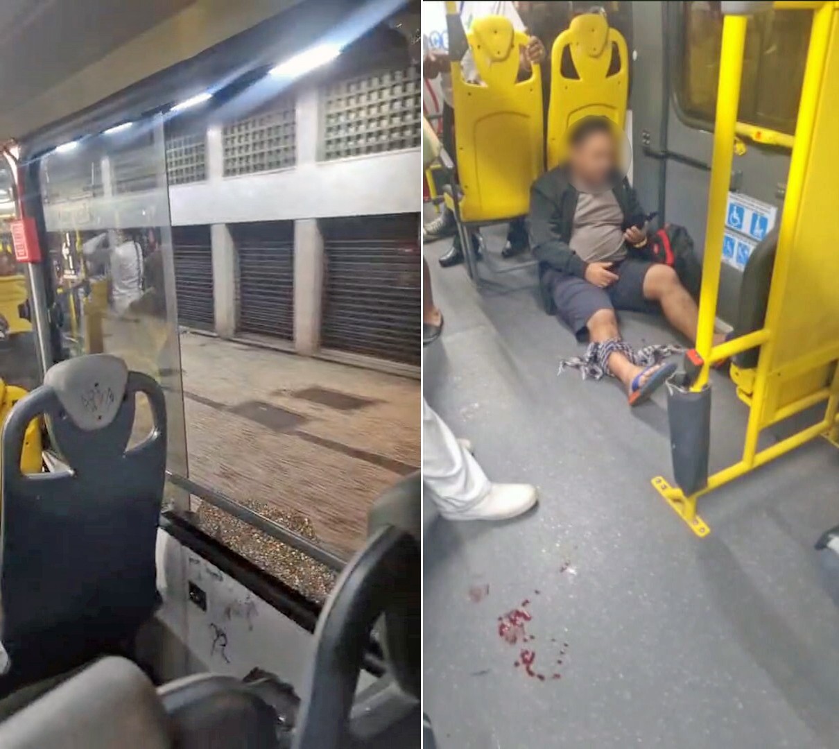 Passageiro de ônibus ferido na perna direita por bala perdida