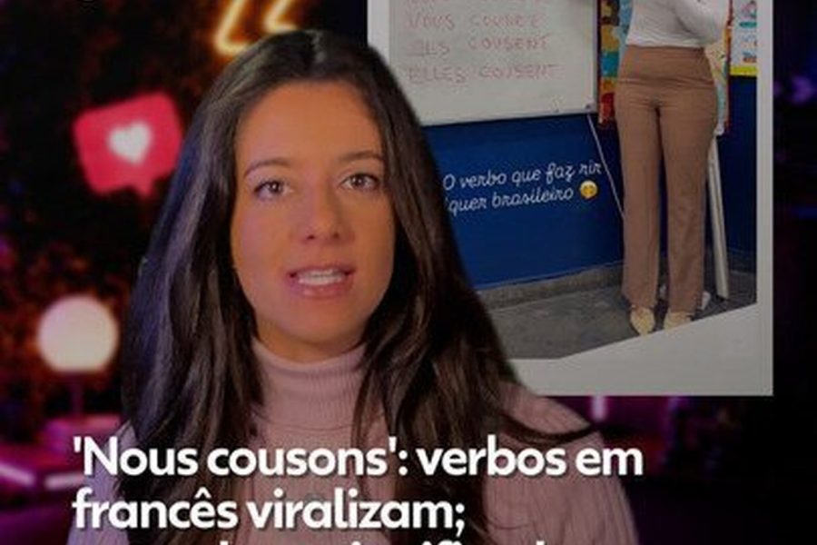 Tatiana Raick em vídeo sobre conjugação de verbos em francês