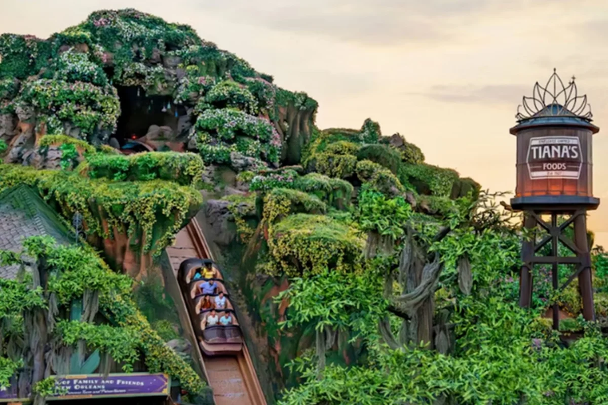 Atração Tiana’s Bayou Adventure em parque da Disney