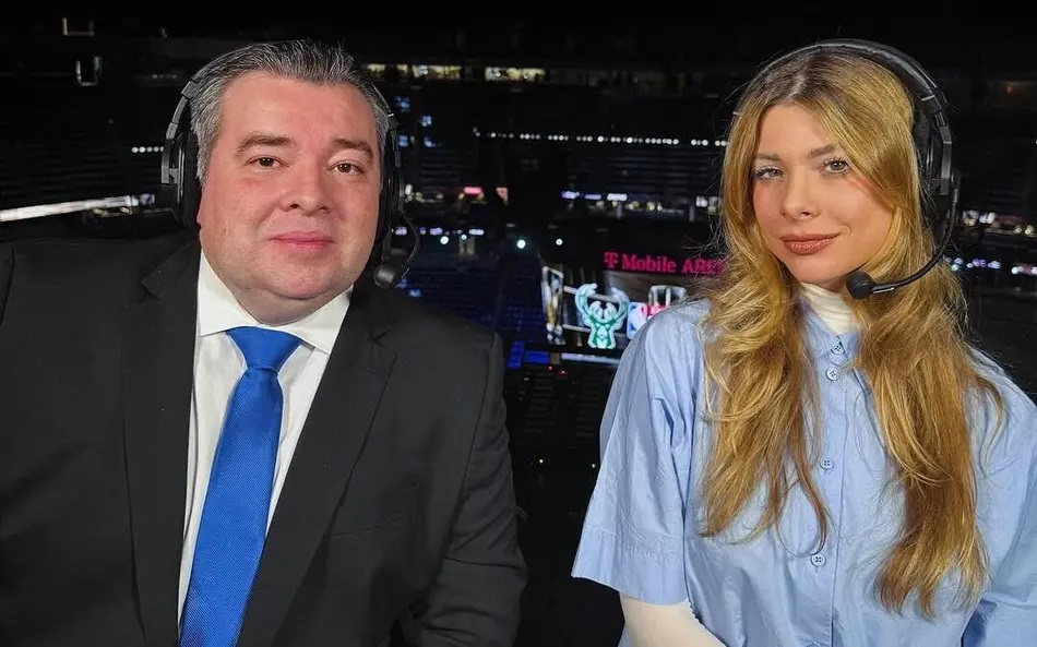 Rômulo Mendonça e Alana Ambrosio durante a final da Copa da NBA - Reprodução/ Instagram