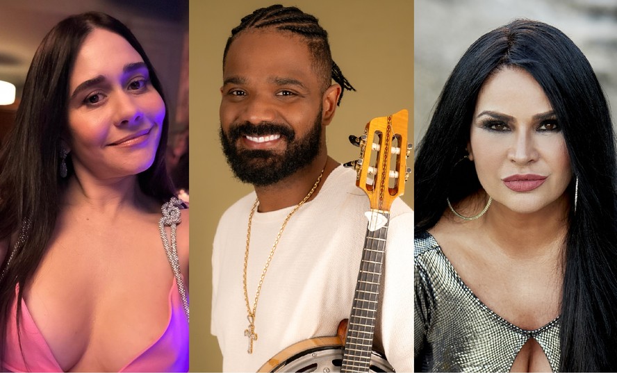 Arlindinho ao lado de Alessandra Negrini e Solange Gomes em montagem